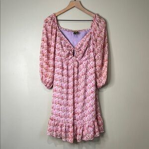 Taylor Paris Printed Chiffon Smocked-Back Sheath Dress Womens Size 10